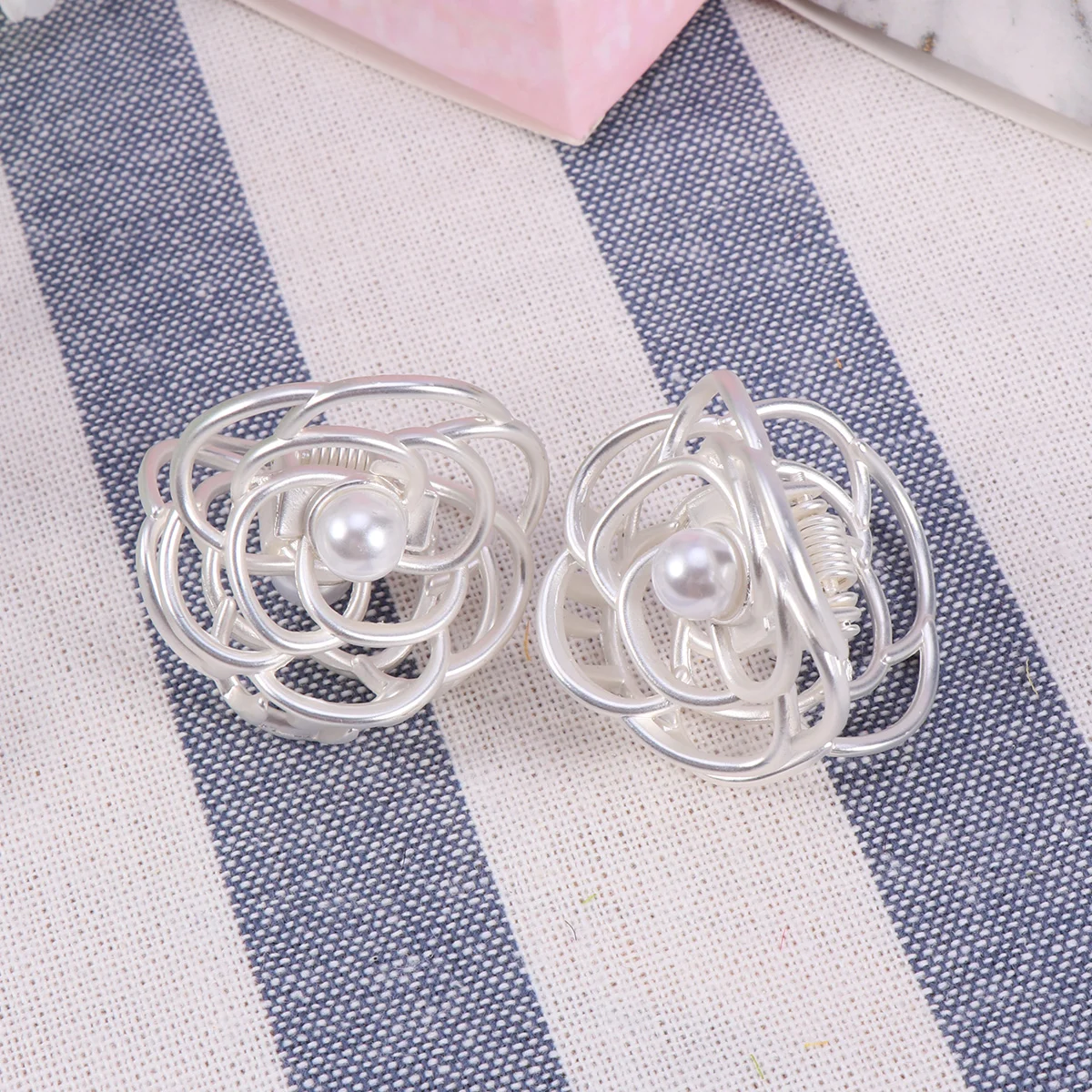 

2 Pcs Bride Hair Clip Elegant Clips Barrettes Stylish Bling Bobby Pins Banana Women Claw Alloy