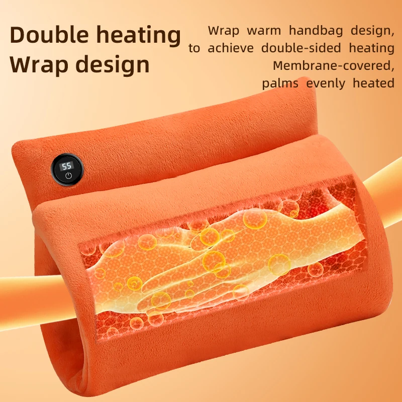 Hand Warmer Rechargeable Hot Water Bag 3 Gear Temperature Fast Heating Soft Flannel Winter Heated Bag Warming 5