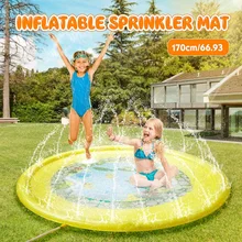 170cm Outdoor Play Mat Lawn Beach Sea Animal Inflatable Water Spray Kids Sprinkler Play Pad Mat Water Cushion Toy