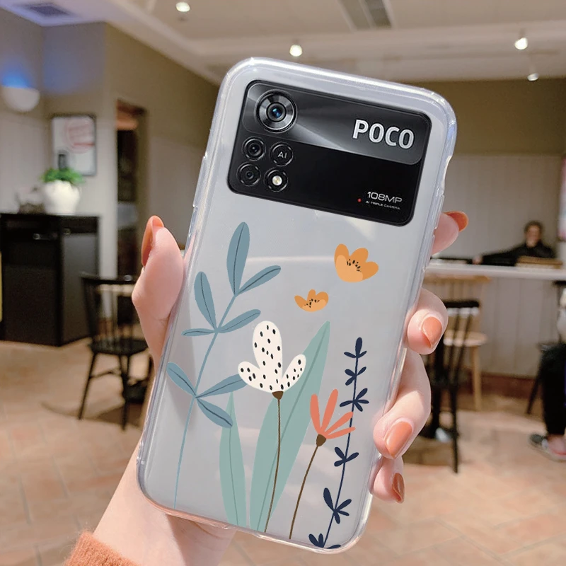 Elegant Floral Butterfly Soft Silicone Transparent Phone Case