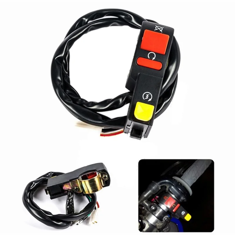 

1 Pcs Moto Electric Start Stop on Off Button Kill Handlebar Switch for Motorcycle Dirt Atv Quad Bike Fit 7/8" Motor Accessories