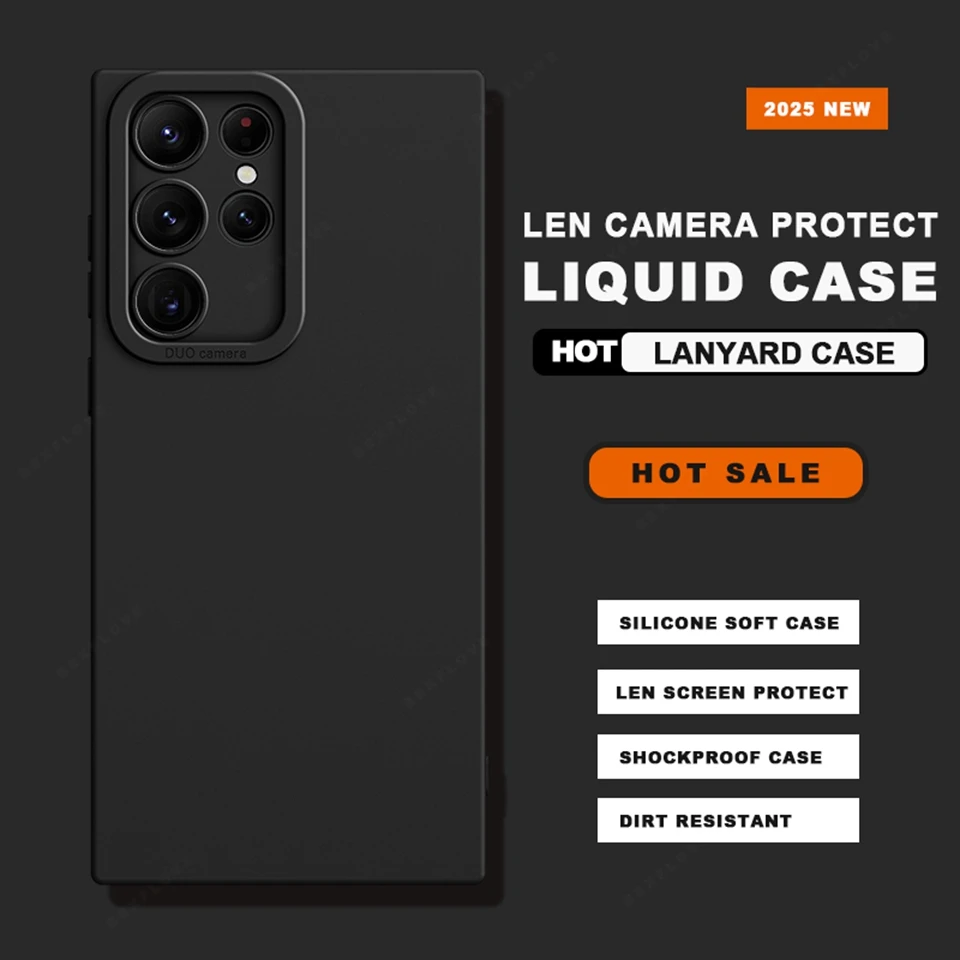 Liquid Silicone Phone Case with Wrist Strap and Lanyard Attachment - Original Cover