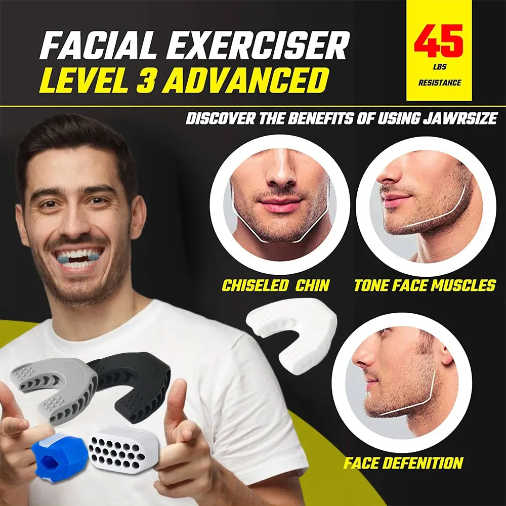 2pcs 50/60Lbs Jaw Exerciser Redefine Jawline Trainer Double Chin Jawliner  Facial Chew Bite Muscle Face Fitness Ball - AliExpress