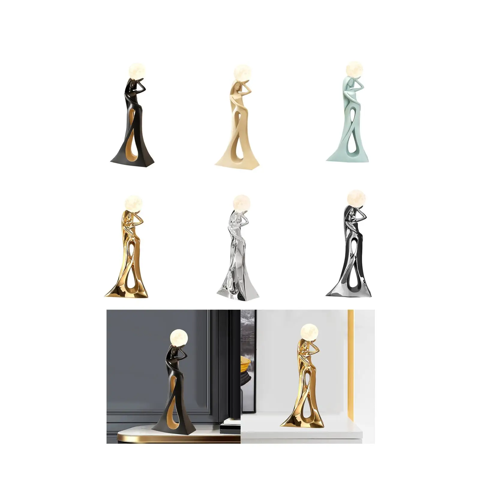 Abstract Figurine with LED Character Crafts Decorative Creative Night Light