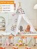 1.35M Children's Tent Teepee Tent for Kids Portable Tipi Infantil House for Kids Play House Kids Tents Lights Decoration Carpet 4