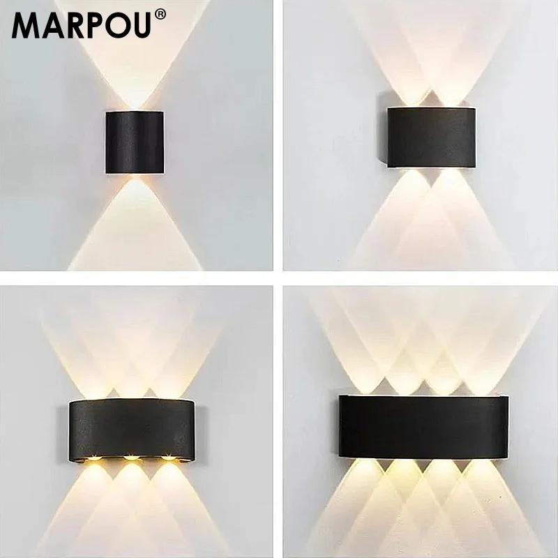 MARPOU LED 벽 램프, 방수 야외 벽 조명, 침실 야간 램프, 110V 220V 벽 스콘스 램프, 거실 홈 장식