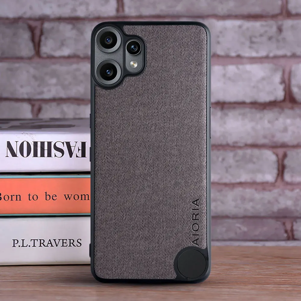 Coque Cuir TPU Pour Nothing Phone (2a) - Étui Antichoc, Antidérapant & Compatible Charge Sans Fil - Gris Élégant - Protection Téléphone