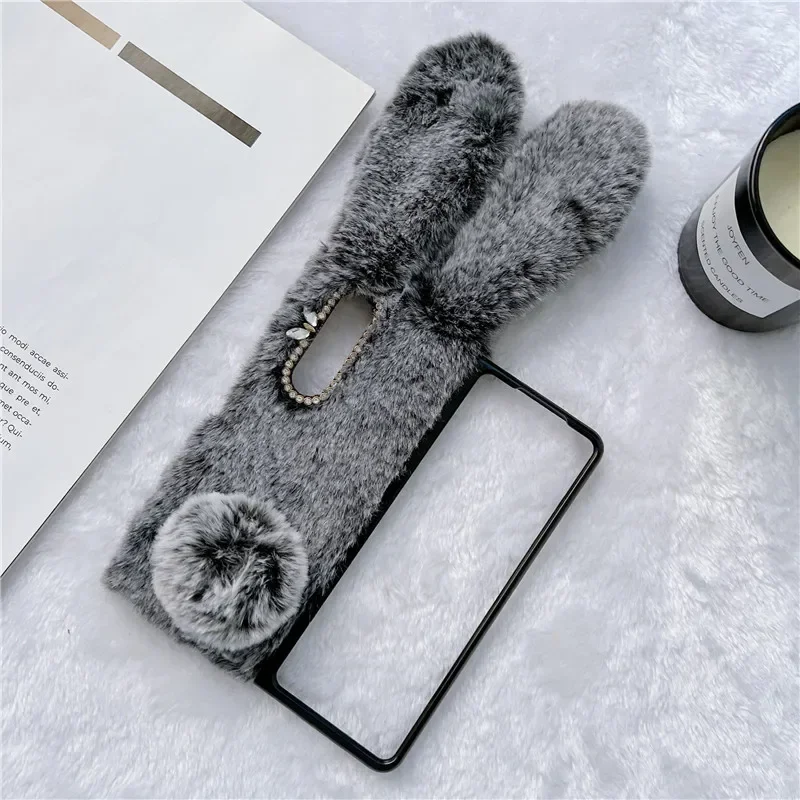 Simpatica Custodia In Pelliccia Soffice Di Coniglio In Peluche Per Samsung Galaxy Z Fold 4 Z Fold 3 Z Fold 5 4 3 2