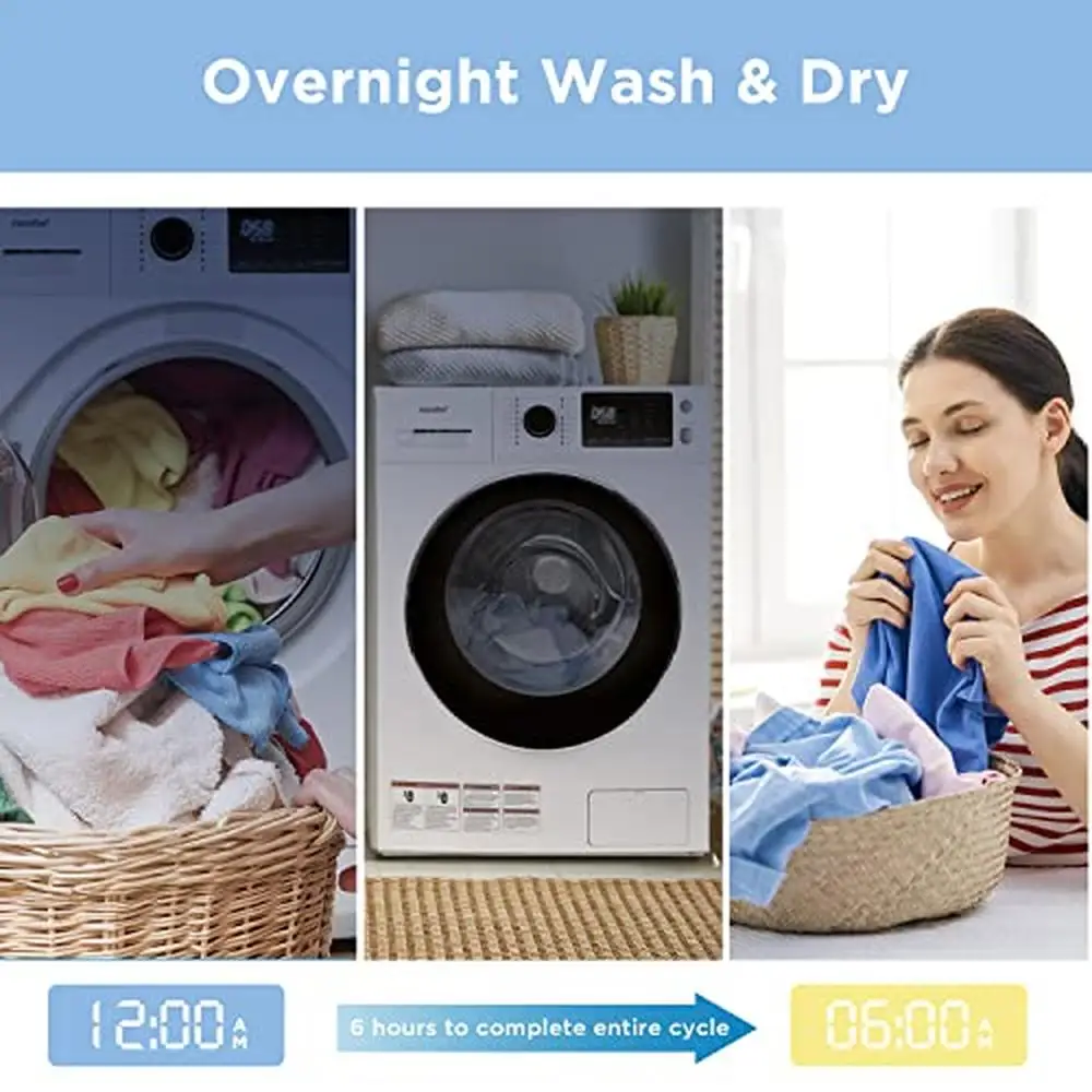 All-in-1 Ventless Washer Dryer Combo Steam Care Overnight Wash Front Load Energy Efficient 26/13 lbs Cap. 4