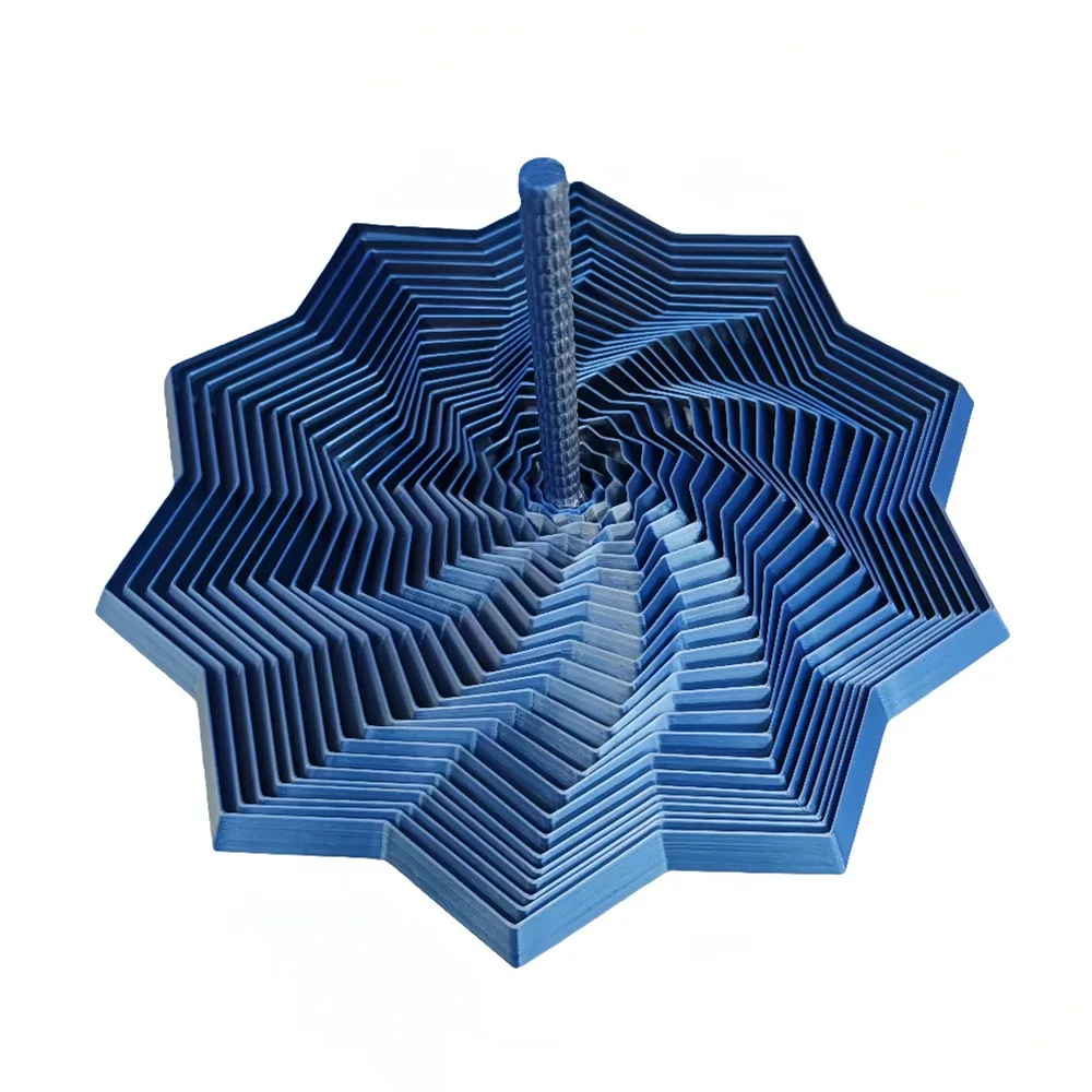 PLA Genişletilmiş Duyusal Dönen Oyuncak Yıldız 3D Baskılı Dönen Spiral Stres Giderici Saplı Masaüstü Dekompresyon Oyuncağı