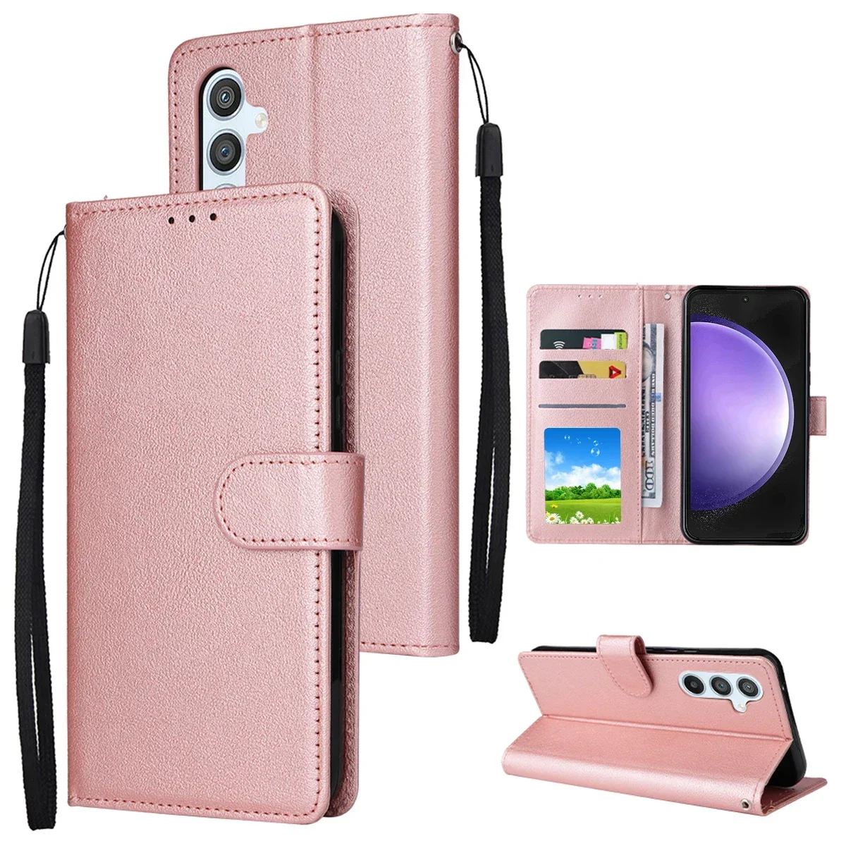 thumbnail image 1 of Wallet With Card Photo Frame Stand Magnetic Flip Leather Case For Samsung Galaxy S24 S23 FE S23 Ultra S22 Plus S21 S20 S10 S9 S8, 1 of 4