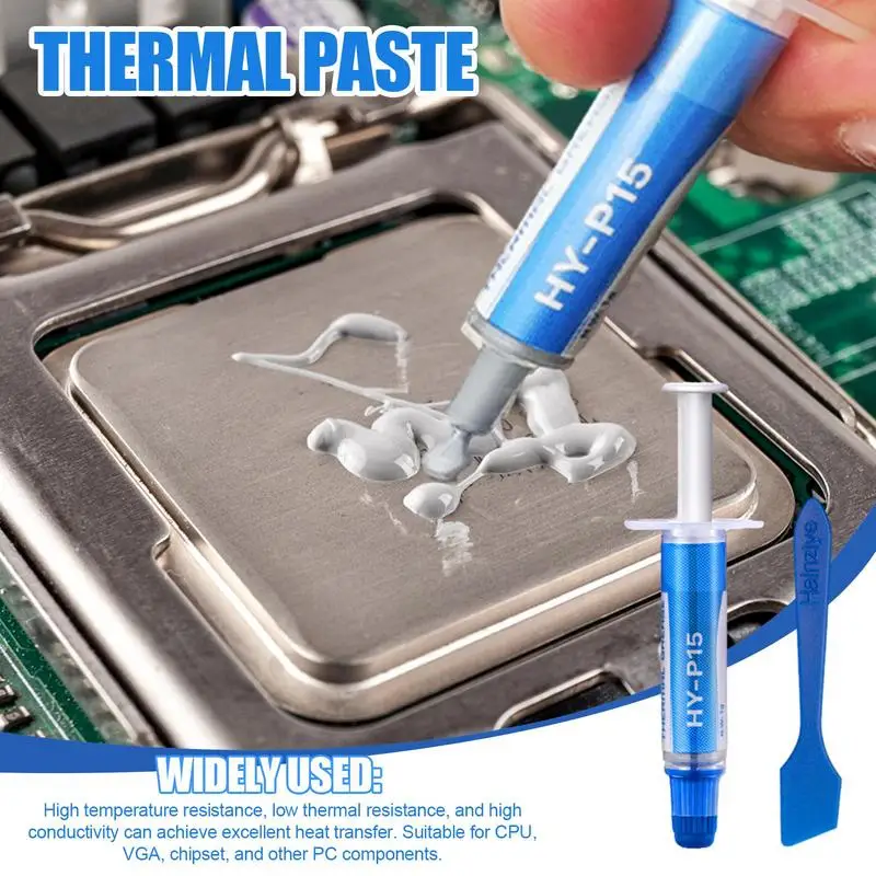 Silicone Thermal Paste heat transfer grease heatsink CPU GPU cooling thermal paste HY-P15 with scraper Heat Grease cooling Paste thermal paste cpu conductive paste fan cooling accessories grease pc heat sink cooling cooler cream heatsink plaster processor