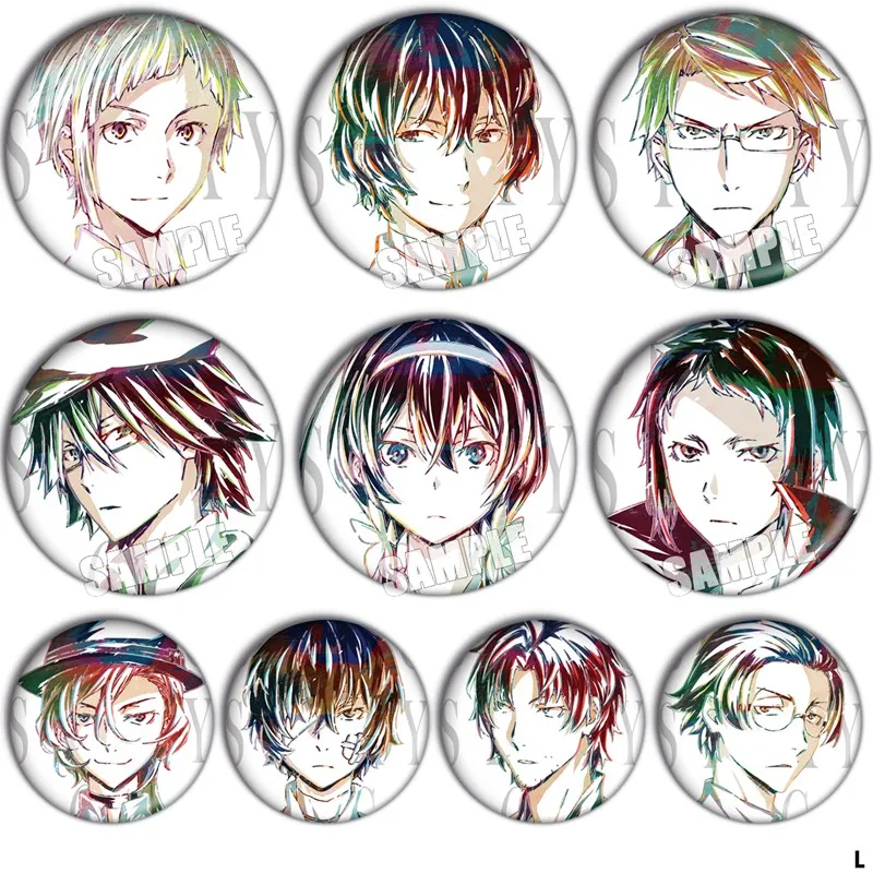 

Bungo Stray брошь с собакой Button 58 значков