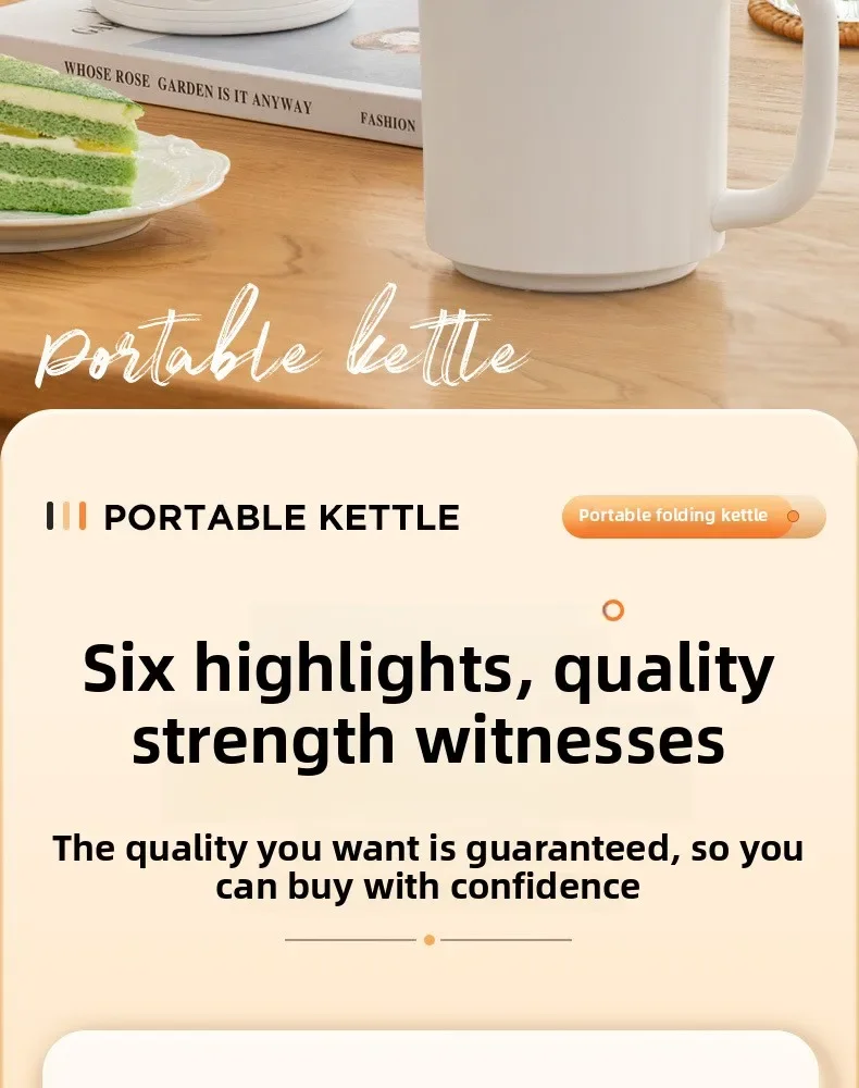 Description Picture 3 of itemNew Portable Outdoor Folding Electric Kettle 316 Stainless Steel Travel Household Hot Water Boiling Cup Food Grade Small Kettle