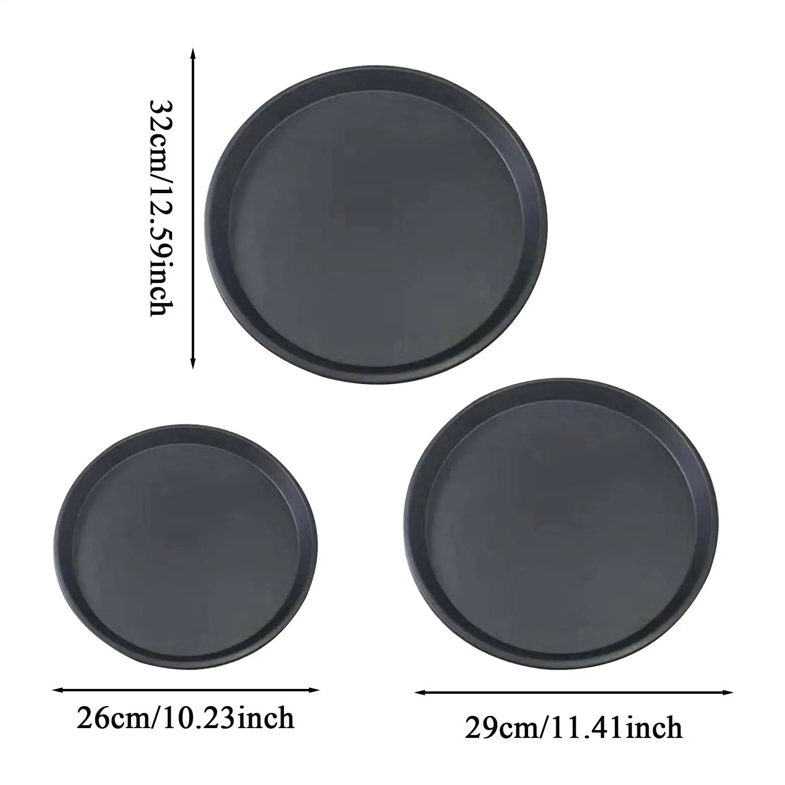 Pizza Tray 1 Set Non-stick Cooking Plates Pizza Serving Tray For Home Home Restaurant Restaurant Outdoor Outdoor Barbecue Picnic