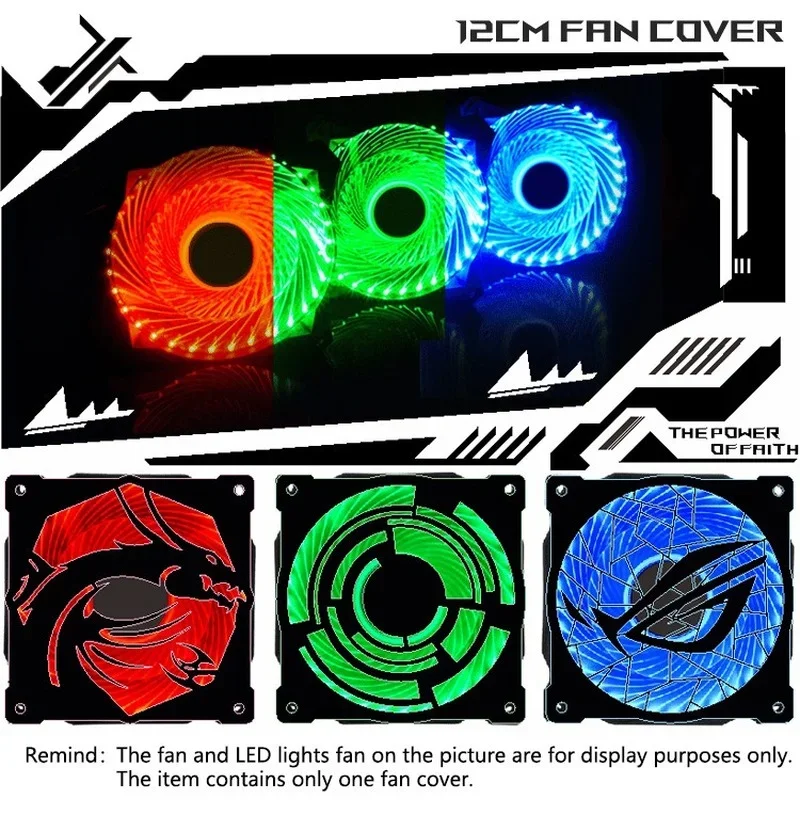 Cooling Fan Cover Acrylic 12cm pc Case Fan Dustproof Filter Net Water Cooling Faça Você Mesmo para pc Gamer Cabinet Decoration 120 mm - Imagem 3