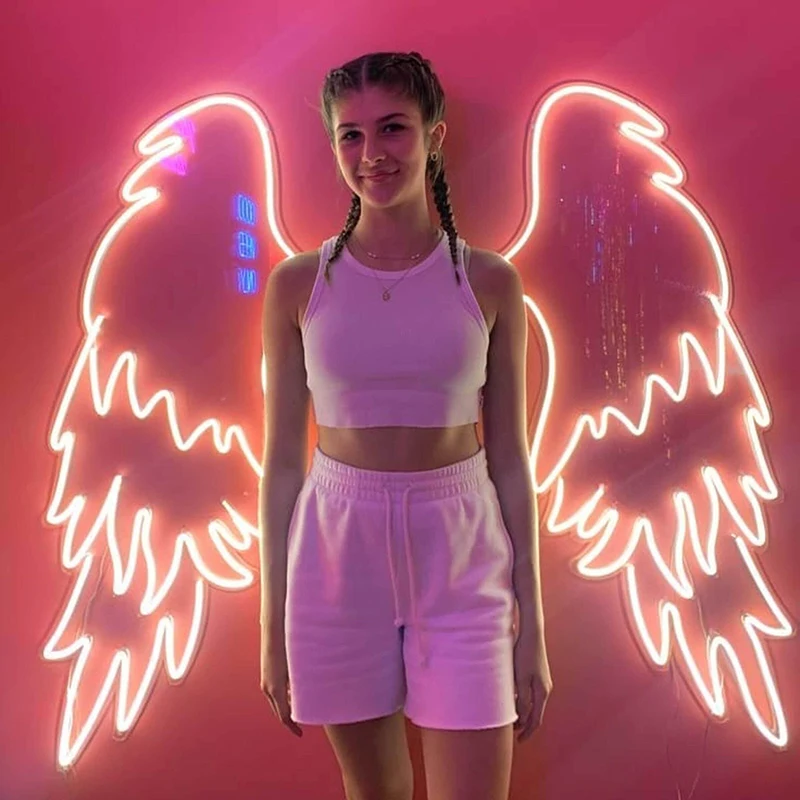 Angel Wing Neon Sign Custom Wall Decor Led Light Signs per camera da letto Home Party Decoration Neon Bar Salon Decor Business LED Art