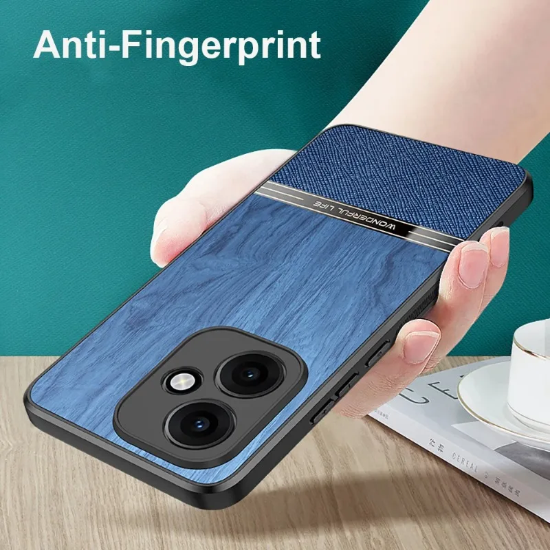 Matte Wooden Shockproof Phone Case with Camera Lens Protection