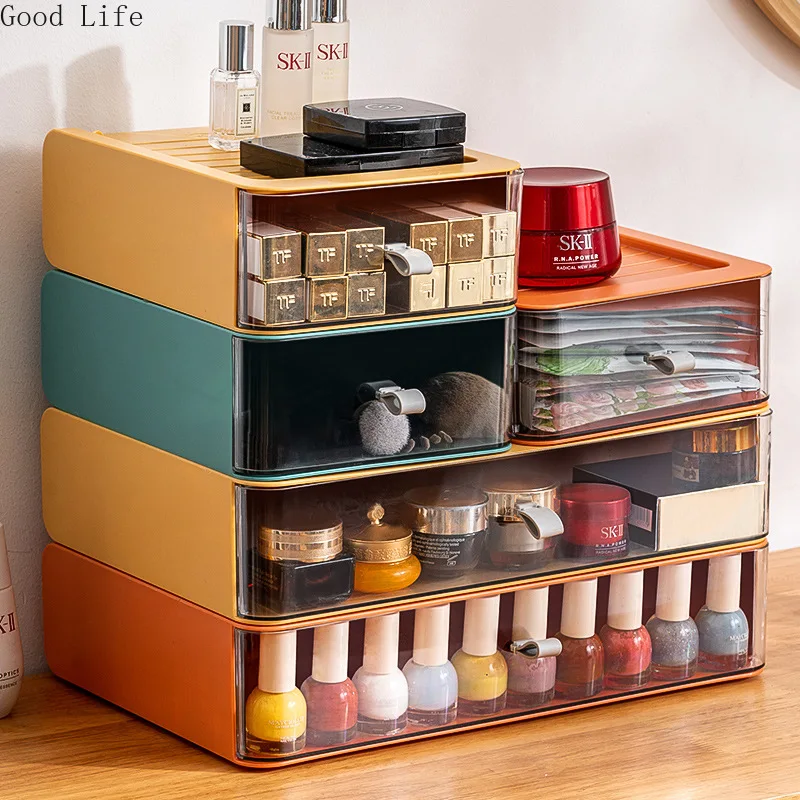 New Desk Storage Drawers Organizer Document Sundries Box Cosmetic Desktop  Storage Box Cabinet Home Office Stationery Stackable