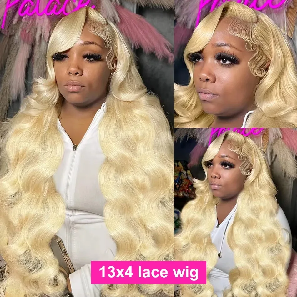 Human Hair Wig 32 34 Inch Honey Blonde 13x4 HD Lace Front 613 Color Body Wave 180 Density 13x6 Lace Frontal Brazilian For Women
