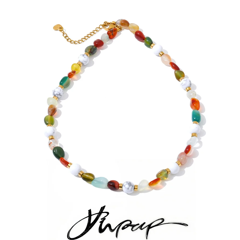 Yhpup Handmade Necklace Stainless Steel Water Resistant