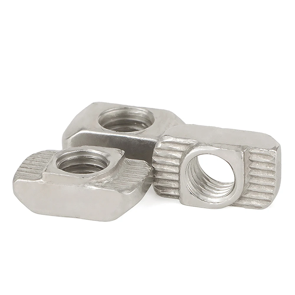 20Pcs/Lot Stainless Steel M4/M5/M6/M8 for 20/30/40/45 Series Slot T-nut Sliding T Nut Hammer Drop In Nut Fasten Connector