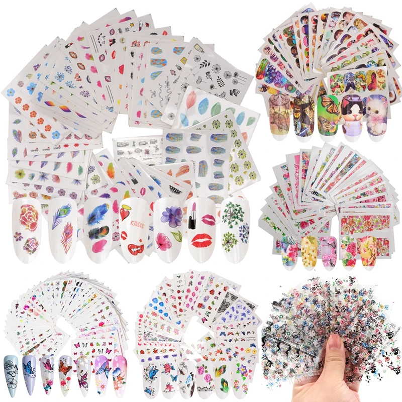 Nail Stickers Mixed Designs Water Transfer Nail Art Sticker Watermark Decals DIY Decoration Beauty Manicure Tool
