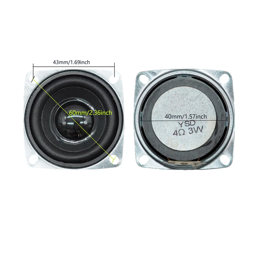 2Pcs/lots 2Inch 4 Ohm 3W Full Range Speakers Portable 52MM Audio Loudspeaker Subwoofer DIY Hifi Stereo Sqaure Bluetooth Speaker bluetooth speaker portable speaker mini bluetooth speaker audio speaker hifi speaker