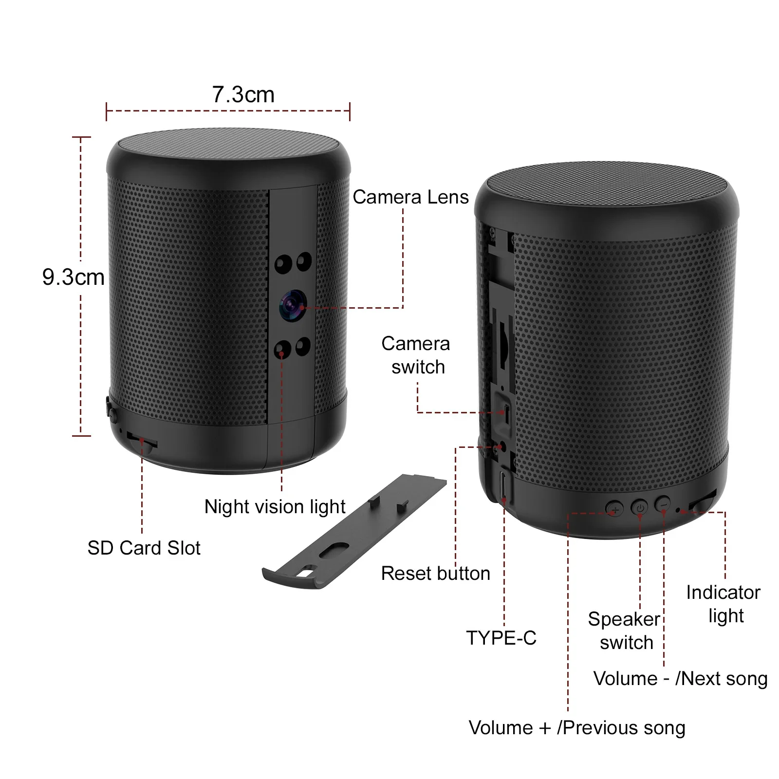 1080P Wireless Mini IP Camera with Bluetooth Speaker