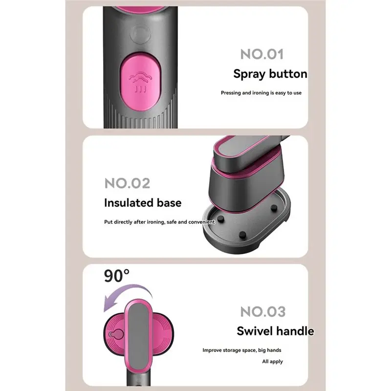 M02K-Portable Handheld Garment Steamer Steam Iron 3 In 1 Vertical Iron For Clothes Ironing Wet Dry Ironing Machine 6