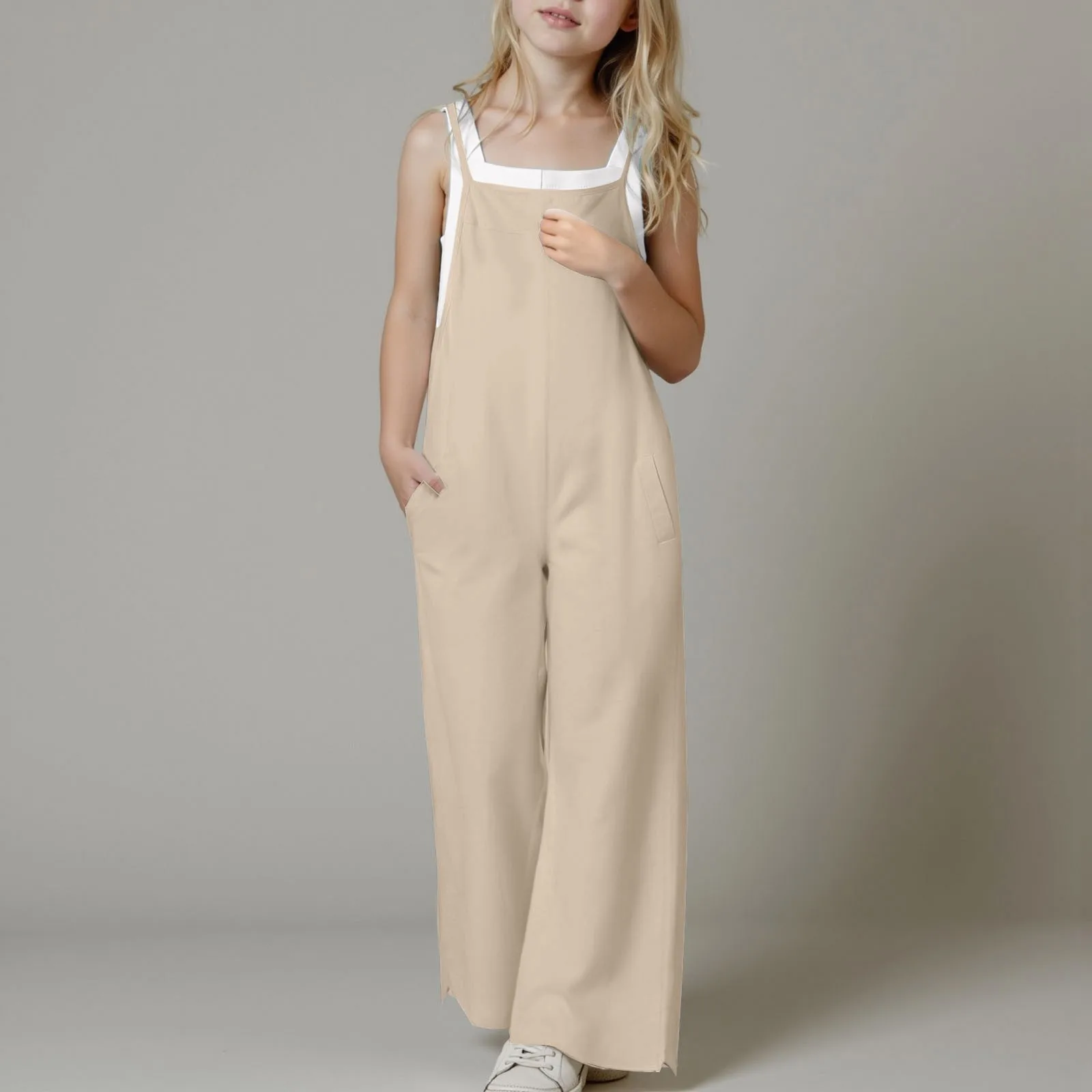 Summer Loose Kid Girls Overalls Jumpsuit Sleeveles... – Vicedeal