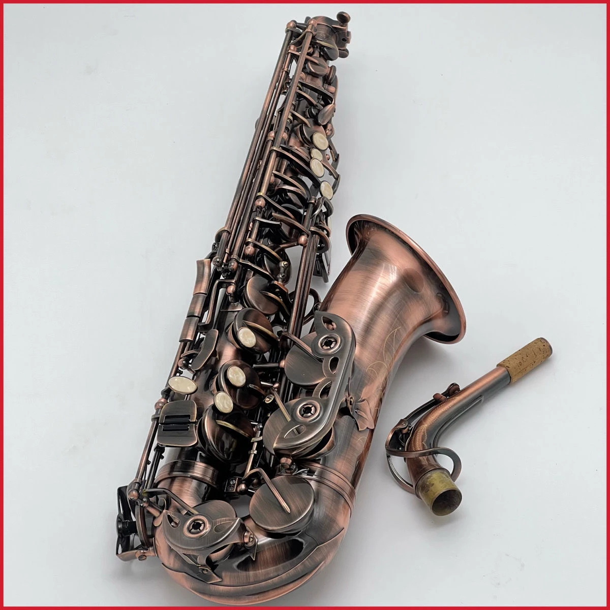 European retro professional Alto saxophone antique brushed craft deep