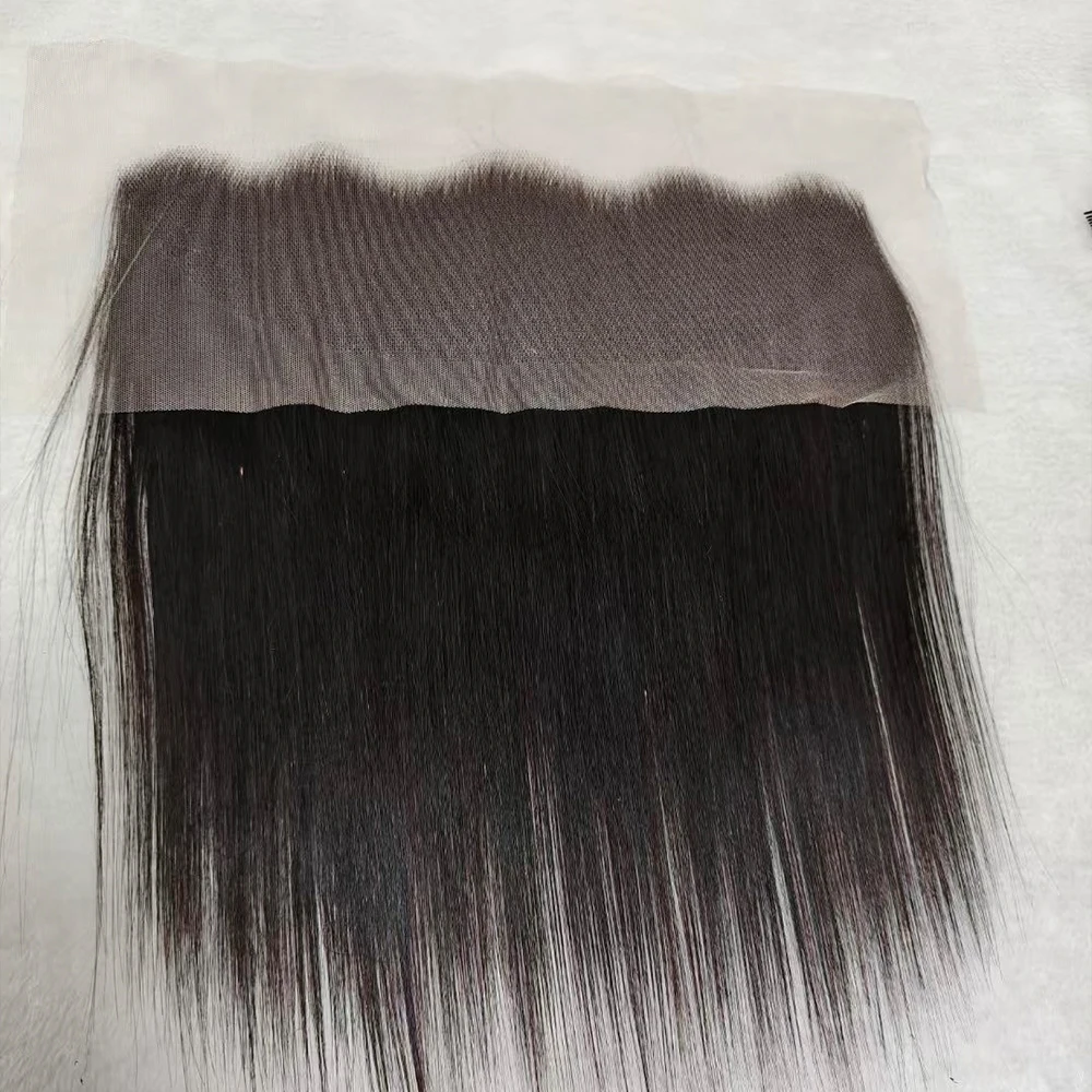 V Beauty Hair Super Big Lace Frontal 13X4 5X5 2X6 Transparent Lace Closure Invisible Melt Skin Raw Human Hair Straight 180%