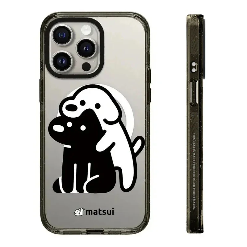 

Cute Dog Friend 2.0 Acrylic Black Border iPhone 12 13 14 15 Pro Max Case - Protective iPhone Case with MagSafe