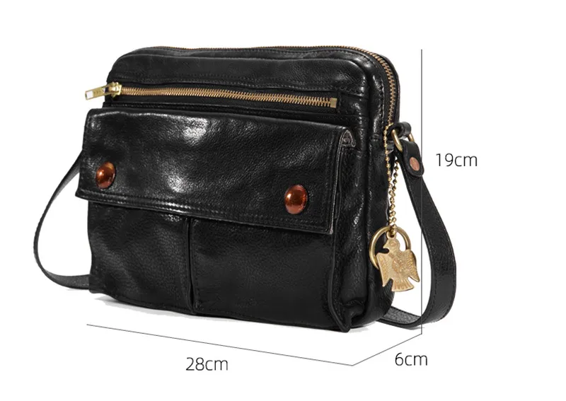 PNDME fashion casual high quality genuine leather men crossbody bag outdoor travel daily luxury real cowhide black shoulder bag