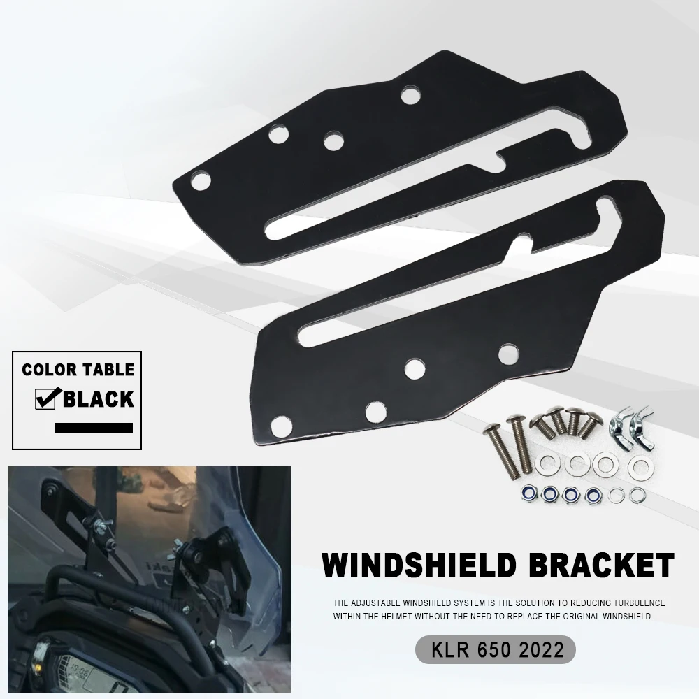 

Motorcycle accessories Windscreen Adjusters CNC Windshield Support Holder kits Windshield Bracket For Kawasaki KLR 650 2022