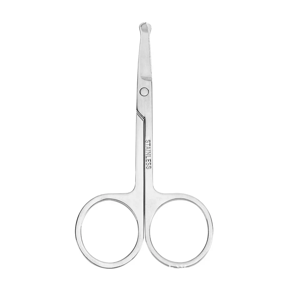 Nose Hair Scissors Facial Hair Scissors Hair Scissors Stainless Steel Scissors Beauty Scissors 1pc Stainless Steel Mini Portable Curved Mustache Nose Ear Hair Remover Scissor Trimmer Small Scissors