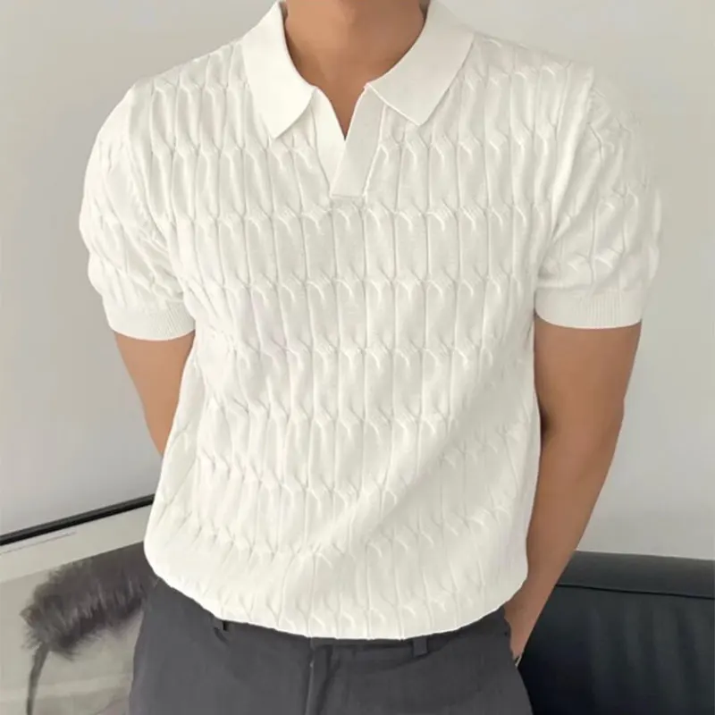 Men Polo Shirt Short Sleeve Fashion Brand Summer Tops Solid White Polo Shirt  for Male Korean Clothing Shirt (Color : D, Size : L Code) (B XXXL Code) :  : Clothing, Shoes