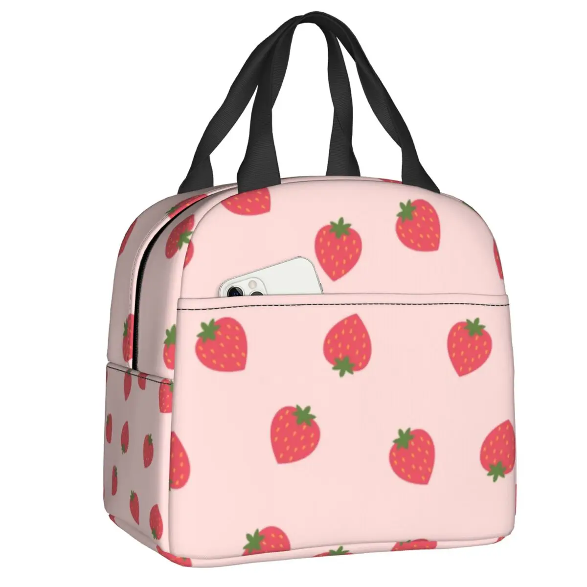 Bolsa de almuerzo con aislamiento de moda de limón rosa, bolsa reutilizable  para adolescentes, bolsa portátil para comida para niños y niñas, cajas de