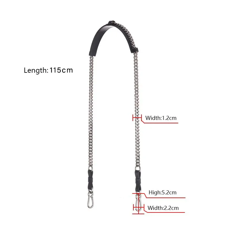TINBERON Leather Shoulder Pads Metal Chain Bag Strap Chain Shoulder Strap Color Wear-resistant Bag Strap Metal Bag Accessories