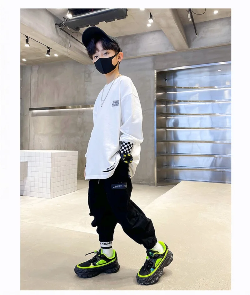 كنزة قطنية ممزقة للأطفال ، مرقعة فضفاضة ، كنزة صوف...