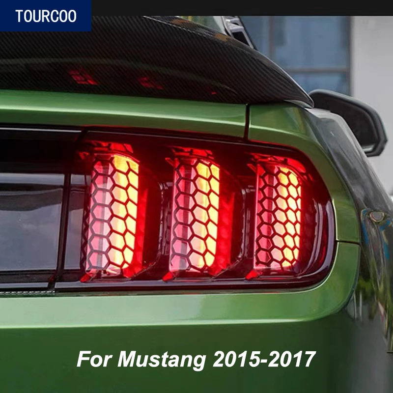 

Для Ford Mustang 2015-2017, задняя фара из ПВХ, сотовый декор, защитная пленка, аксессуары для модификации экстерьера автомобиля