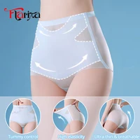 Flarixa Ultra mince glace soie culotte sans couture taille haute slips pour femmes ventre contrôle sous-vêtements façonnage pantalon femme Lingerie 1