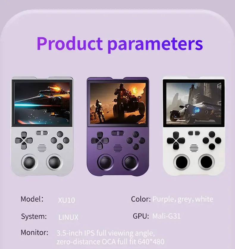 

Игровая консоль OWLLON XU10 для LINUX RK3326S, 3,5 дюйма, IPS