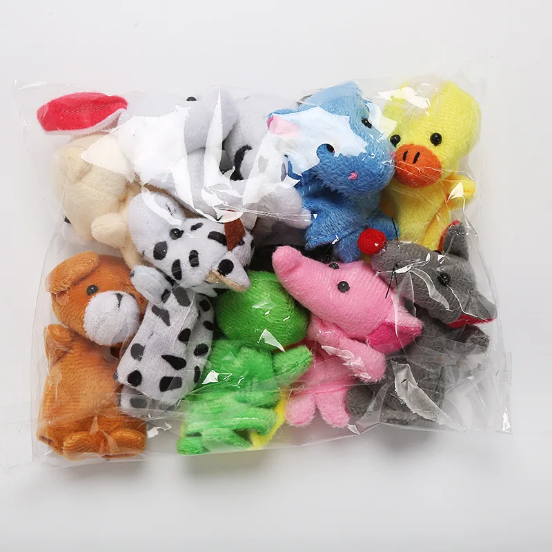 10PCS Cute Cartoon Biological Animal Finger Puppet Plush Toys Kids Birthday Party Favors Christmas Gift Baby Shower Souvenir plush toys,party toys,toy gift filler