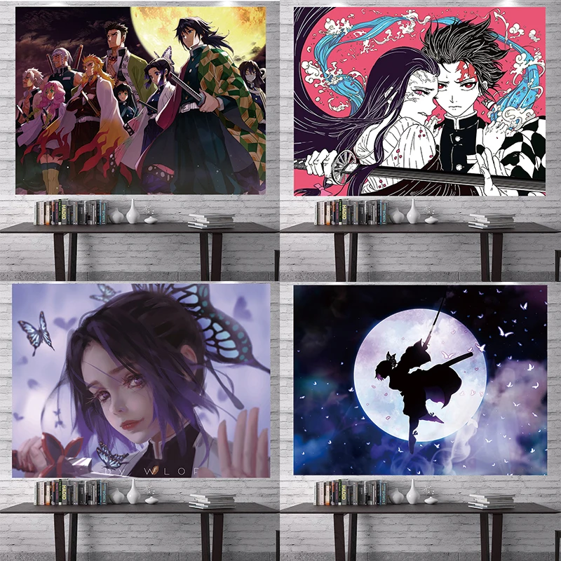 

Kawaii Room Decor Mural Japanese Anime Background Cloth Simple Manga Style Tapestry Boho Decoration Home Decor Wall Tapestry