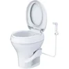 Toilet - Standard Height, Gravity Flush, Foot Pedal, Soft Close Lid with Sprayer Attachment, toliet 1