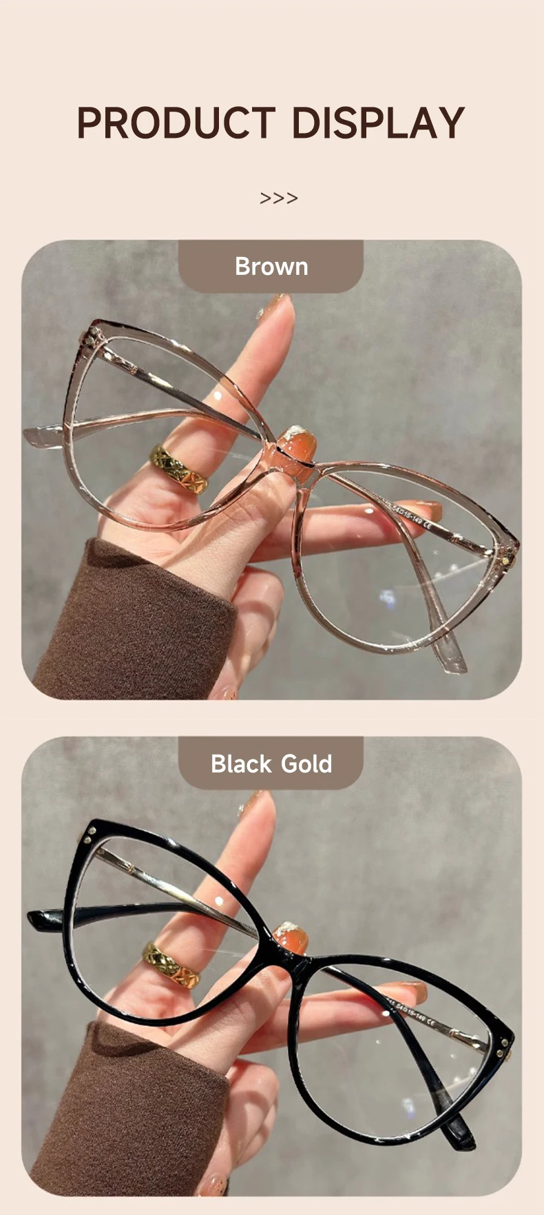 VICKY New Arrival Fashionable Cat-Eye Minimalist Design Women's Anti-blue Light Reading Glasses Custom Prescription Available S1103ddb93efb476085710e0f6f4c11e4u