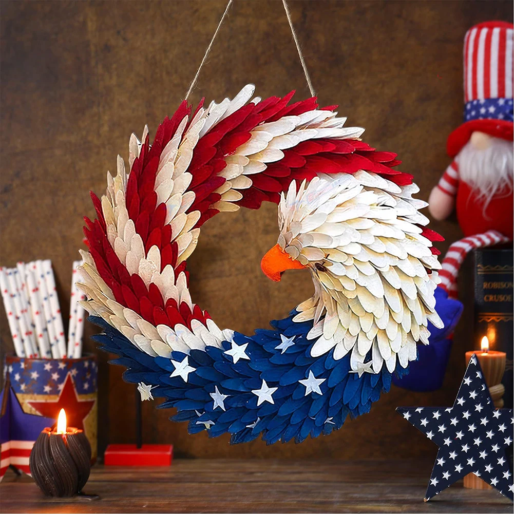 4th of July Wreath Patriotic American Wreath Memorial Day Wreath for Front Door Decorations