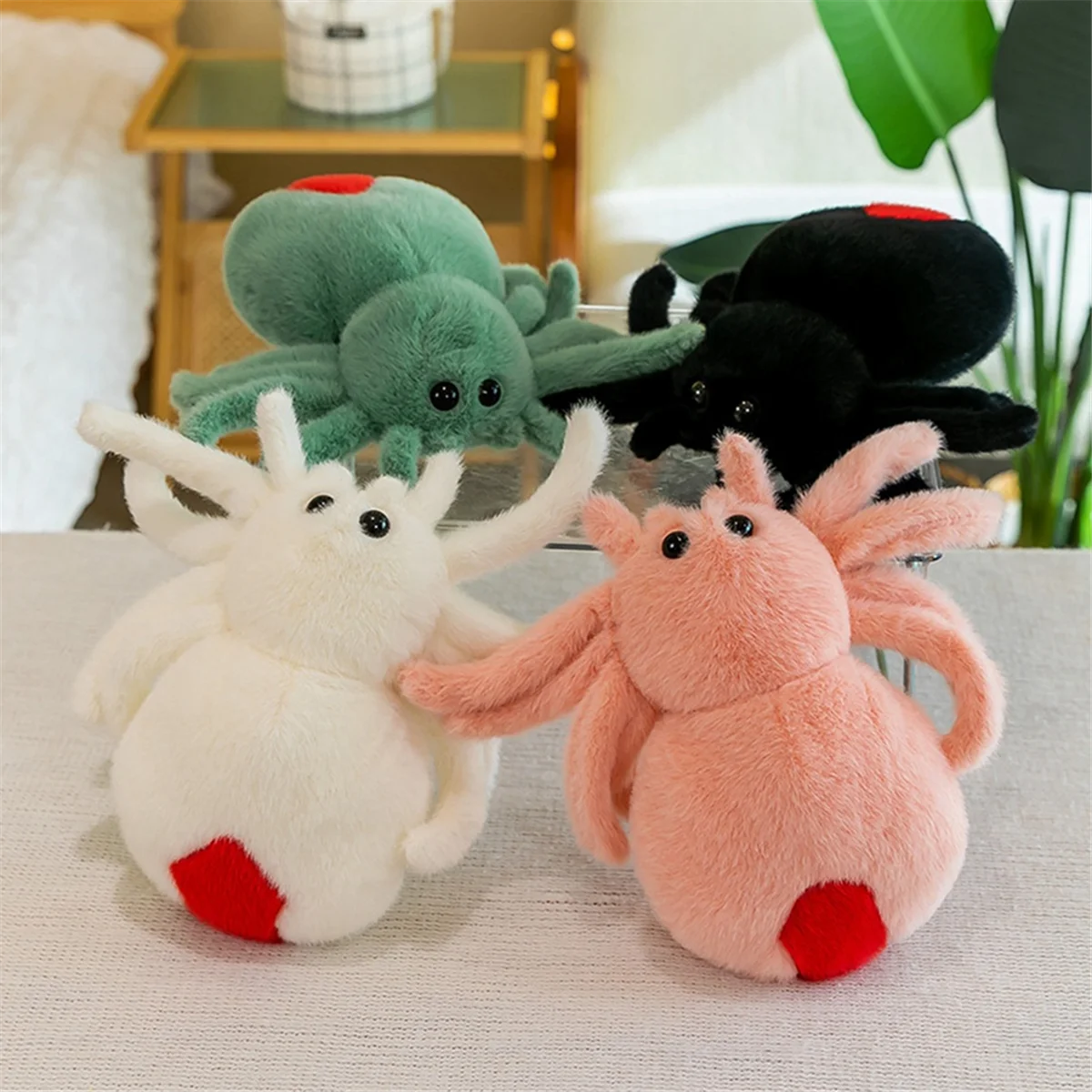 Simulation Spider Jumping Spider Doll Crawling Pet Doll Plush Cute Reptile Plush Toy Super Cute Pink 2
